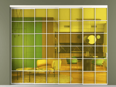 Перегородка Formato внутри проёма 4 створки с синхронным механизмом