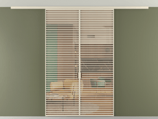 Перегородка Formato вдоль стены на потолок двустворчатая