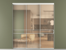 Перегородка Formato внутри проёма 3 створки с синхронным механизмом