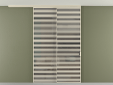 Перегородка Формато вдоль стены на потолок 2 створки с синхронным механизмом