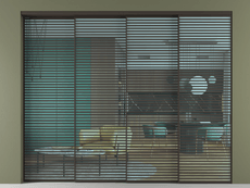 Перегородка Формато внутри проёма 4 створки с синхронным механизмом