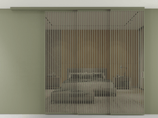 Перегородка Формато вдоль стены на потолок 3 створки с синхронным механизмом