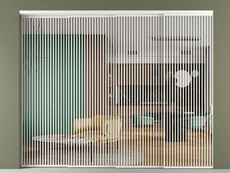 Перегородка Формато внутри проёма 4 створки с синхронным механизмом