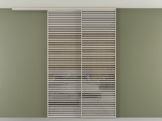 Перегородка Формато вдоль стены на потолок 2 створки с синхронным механизмом