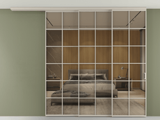 Перегородка Formato вдоль стены на потолок 3 створки с синхронным механизмом