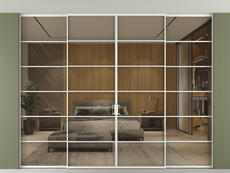 Перегородка Formato внутри проёма скрытое крепление в потолок 4 створки