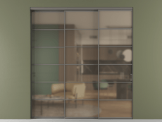 Перегородка Формато внутри проёма 3 створки с синхронным механизмом