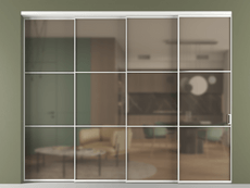 Перегородка Формато внутри проёма 4 створки с синхронным механизмом