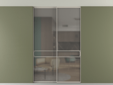 Перегородка Формато внутри проёма скрытое крепление в потолок 2 створки