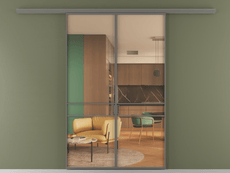 Перегородка Формато вдоль стены 2 створки