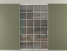 Перегородка Формато внутри проёма скрытое крепление в потолок 2 створки