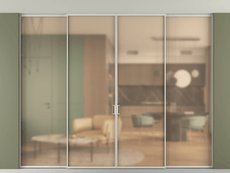 Перегородка Formato внутри проёма скрытое крепление в потолок 4 створки