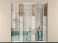 Перегородка Mosaic внутри проёма трёхстворчатая