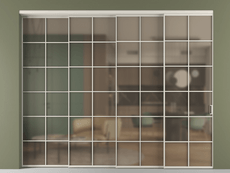 Перегородка Формато внутри проёма 4 створки с синхронным механизмом