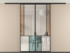 Перегородка Mosaic вдоль стены на потолок 2 створки