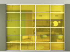 Перегородка Formato внутри проёма скрытое крепление в потолок 4 створки