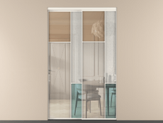 Перегородка Mosaic внутри проёма двустворчатая