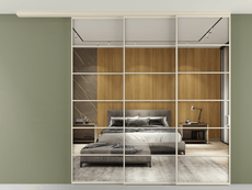 Перегородка Формато вдоль стены на потолок 3 створки с синхронным механизмом