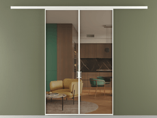 Перегородка Формато вдоль стены 2 створки