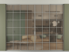 Перегородка Формато внутри проёма скрытое крепление в потолок 4 створки