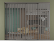 Перегородка Формато внутри проёма 4 створки с синхронным механизмом