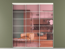 Перегородка Formato внутри проёма 3 створки с синхронным механизмом