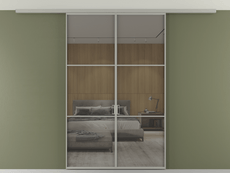 Перегородка Formato вдоль стены на потолок 2 створки