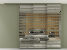 Перегородка Формато вдоль стены на потолок 3 створки с синхронным механизмом