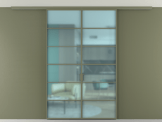 Перегородка Formato вдоль стены на потолок 2 створки