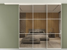 Перегородка Формато вдоль стены на потолок 3 створки с синхронным механизмом