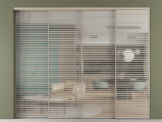 Перегородка Formato внутри проёма 4 створки с синхронным механизмом