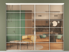 Перегородка Formato внутри проёма четырёхстворчатая