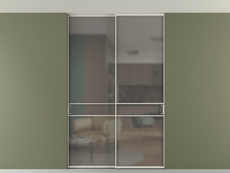 Перегородка Formato внутри проёма скрытое крепление в потолок 2 створки