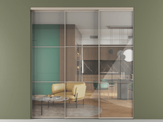 Перегородка Формато внутри проёма 3 створки с синхронным механизмом