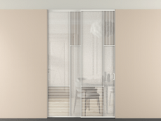 Перегородка Мозаик внутри проёма скрытое крепление в потолок 2 створки