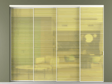 Перегородка Formato внутри проёма 4 створки с синхронным механизмом