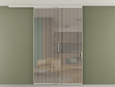 Перегородка Формато вдоль стены на потолок 2 створки с синхронным механизмом