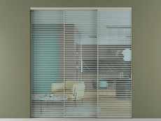 Перегородка Формато внутри проёма 3 створки с синхронным механизмом