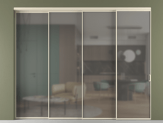 Перегородка Формато внутри проёма 4 створки с синхронным механизмом