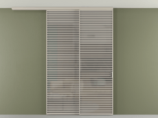 Перегородка Формато вдоль стены на потолок 2 створки с синхронным механизмом