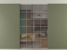 Перегородка Формато внутри проёма скрытое крепление в потолок 2 створки