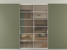 Перегородка Formato внутри проёма скрытое крепление в потолок 2 створки