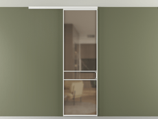 Перегородка Формато вдоль стены на потолок 1 створка