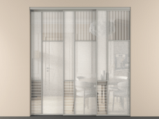 Перегородка Мозаик внутри проёма 3 створки с синхронным механизмом