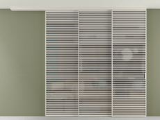 Перегородка Формато вдоль стены на потолок 3 створки с синхронным механизмом