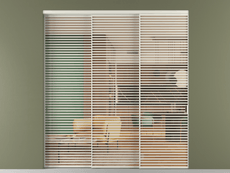 Перегородка Formato внутри проёма 3 створки с синхронным механизмом