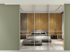 Перегородка Формато вдоль стены на потолок 3 створки с синхронным механизмом