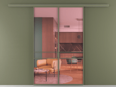 Перегородка Formato вдоль стены 2 створки