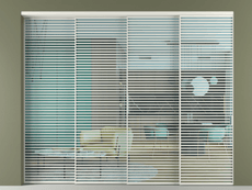 Перегородка Формато внутри проёма 4 створки с синхронным механизмом