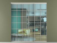 Перегородка Формато внутри проёма 3 створки с синхронным механизмом